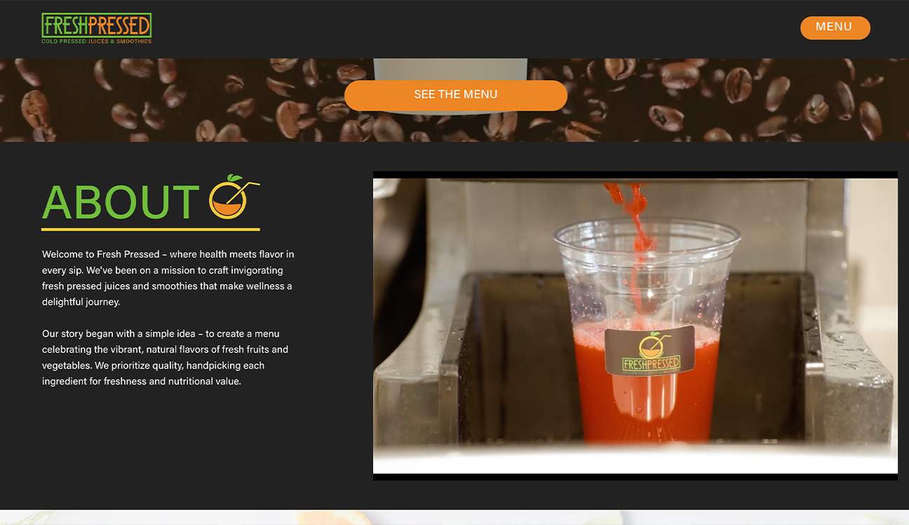 Fresh Pressed website homepage